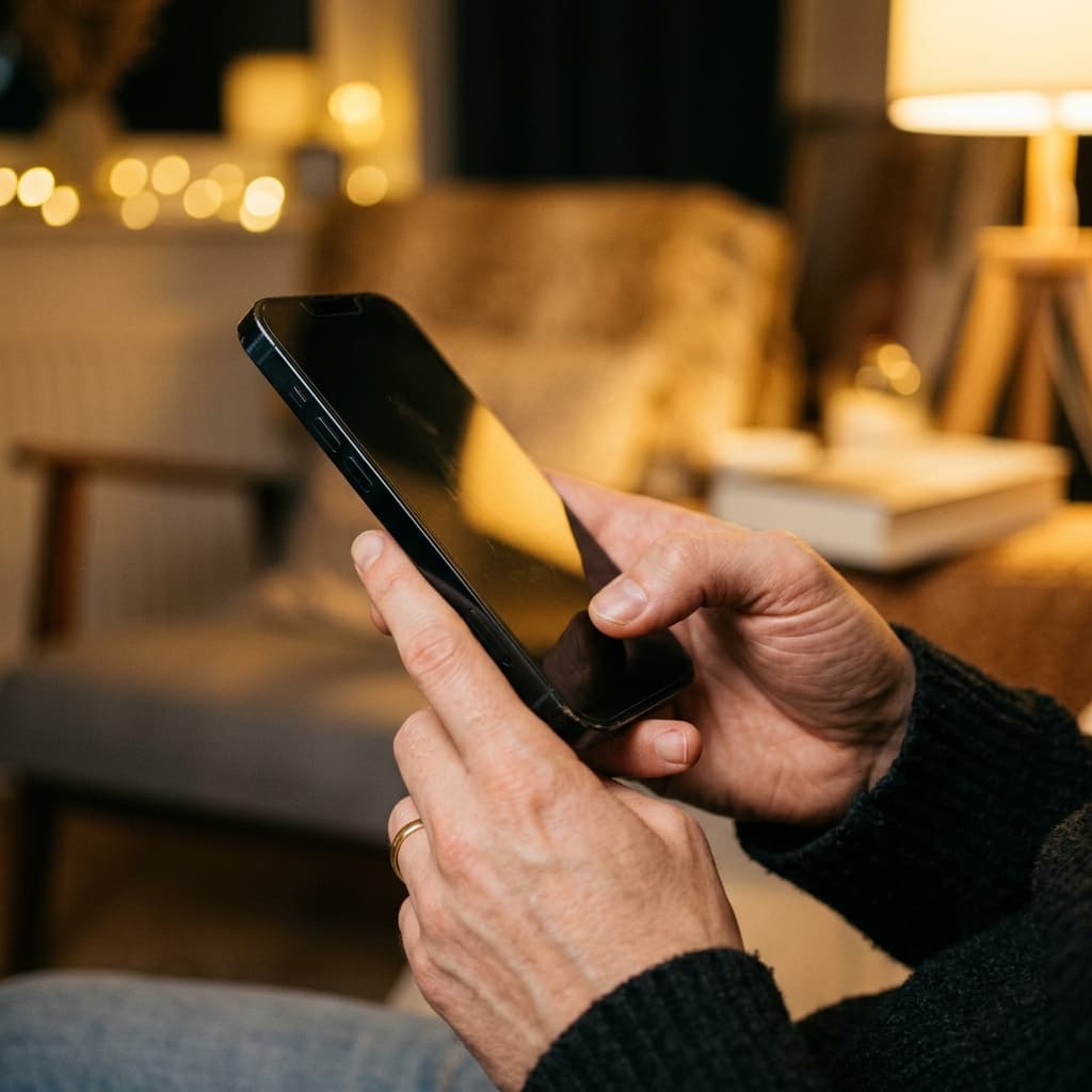Person using phone for travel connectivity
