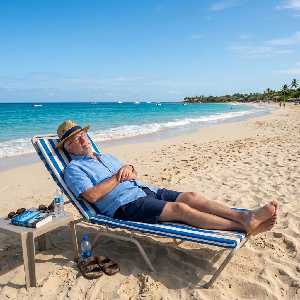 Man sleeping on beach