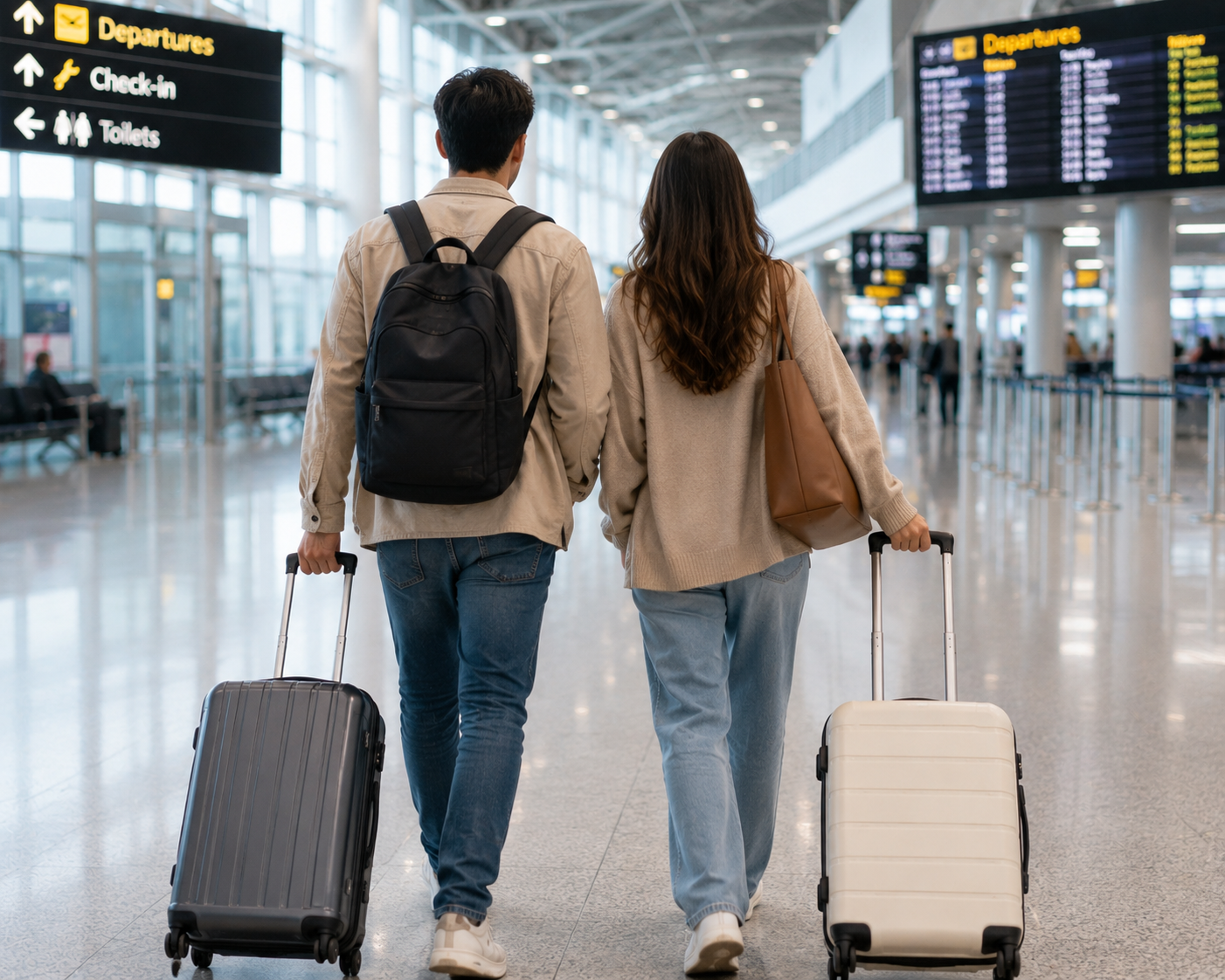 Elderly Couple at Airport